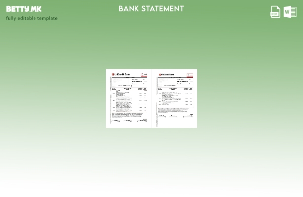 Модерен стил Романија UniCredit извод од банкарски шаблон за ексел страници